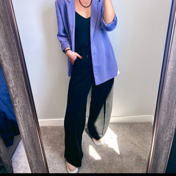 NWT High Waisted Wide Leg Sweatpants with Pockets Yoga Pants - Picture 6 of 9